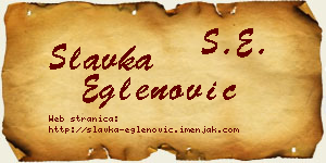 Slavka Eglenović vizit kartica